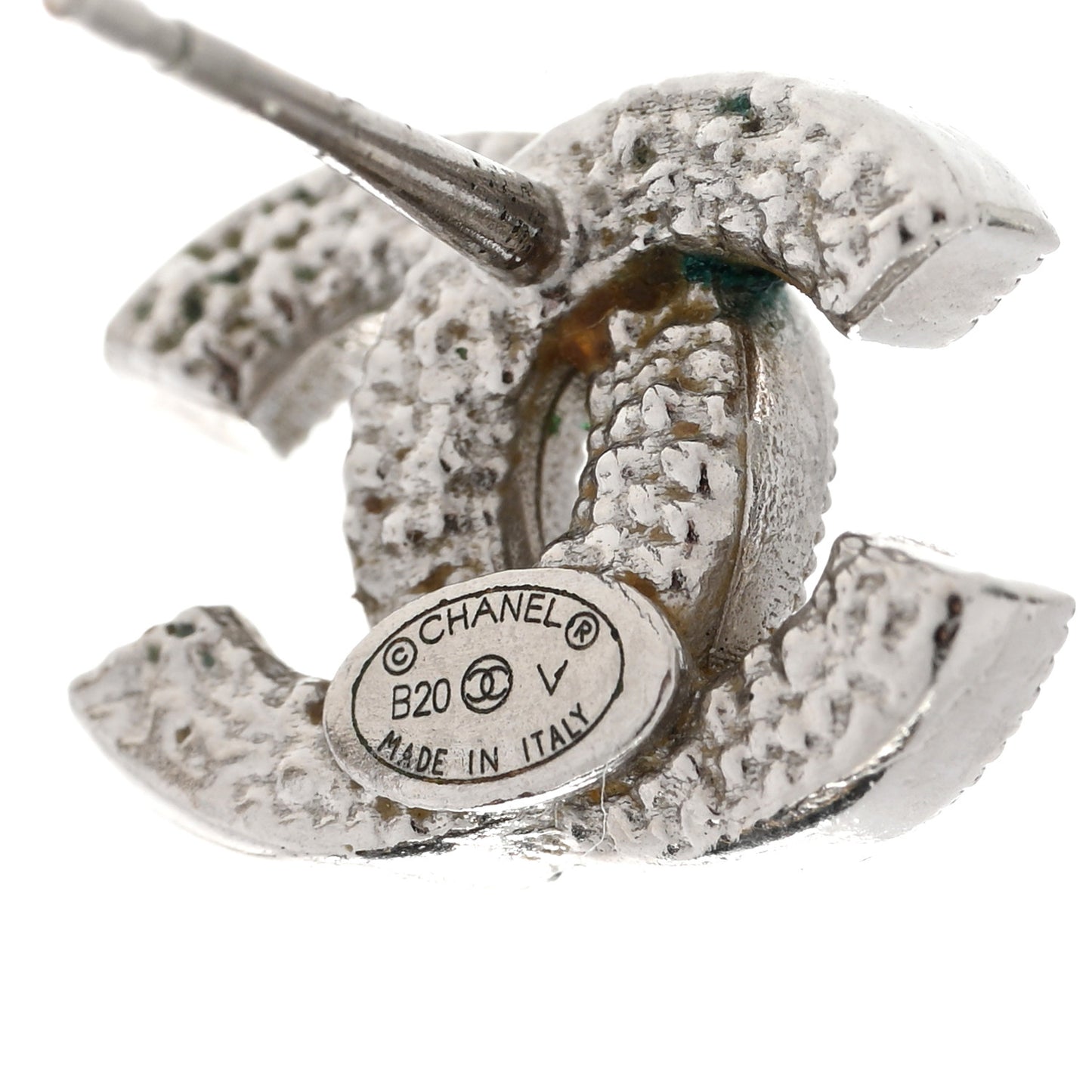 Crystal CC Earrings Silver