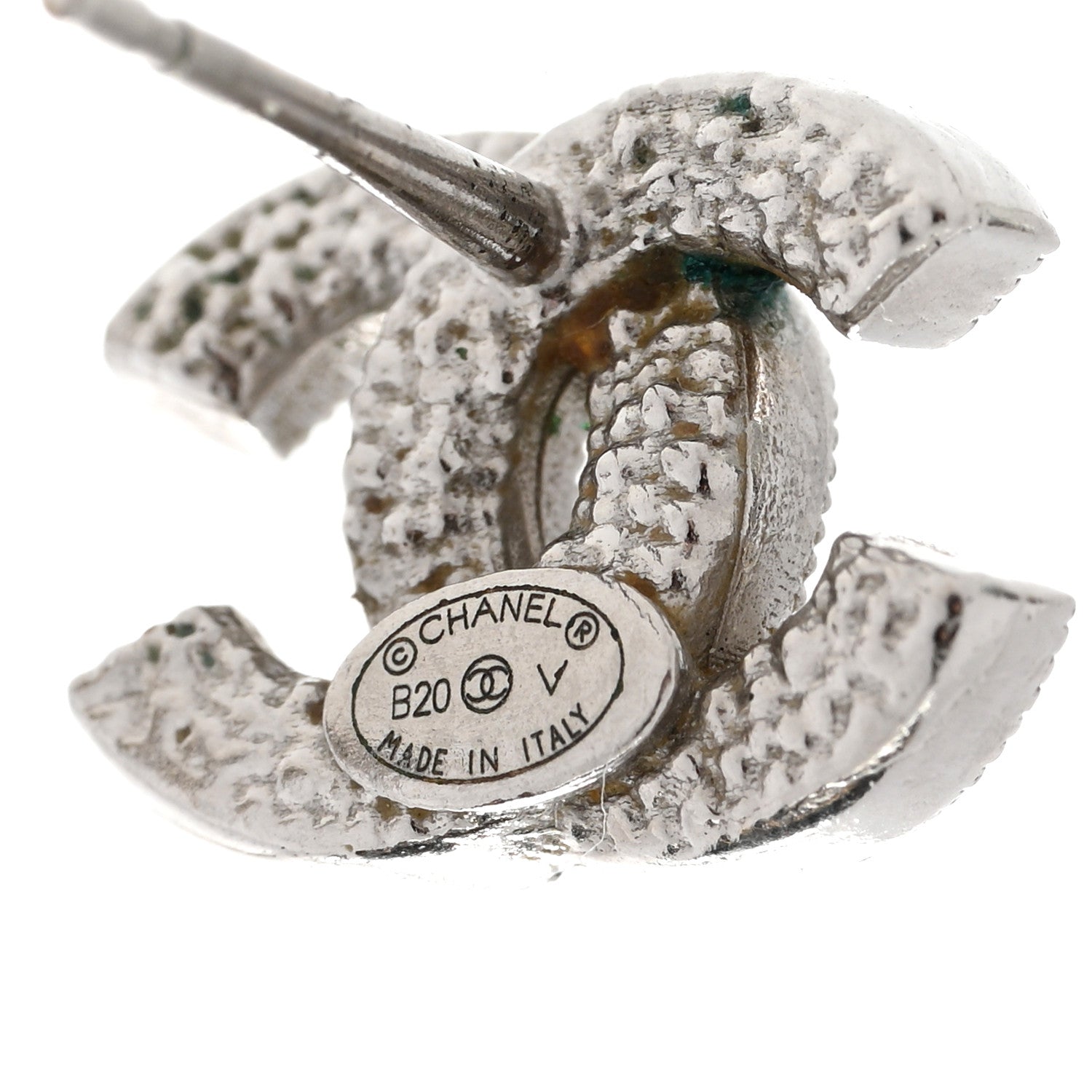 Chanel Crystal CC Earrings Silver 4 of 5