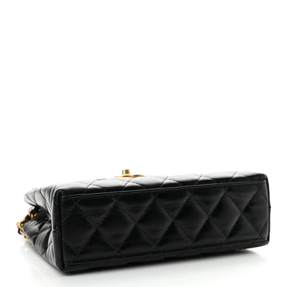 Chanel Shiny Aged Calfskin Quilted Nano Kelly Shopper Black 4 of 10
