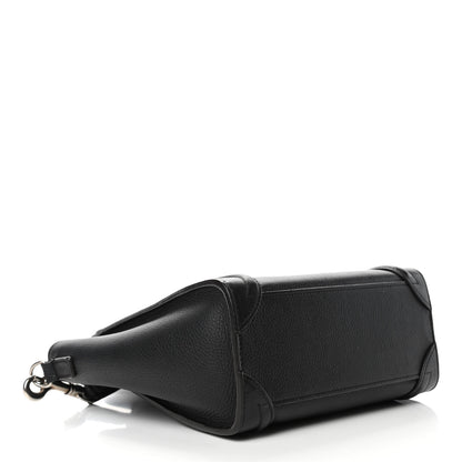 Celine Drummed Calfskin Nano Luggage Black 3 of 7