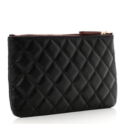Chanel Lambskin Quilted Cosmetic Case Black 3 of 7