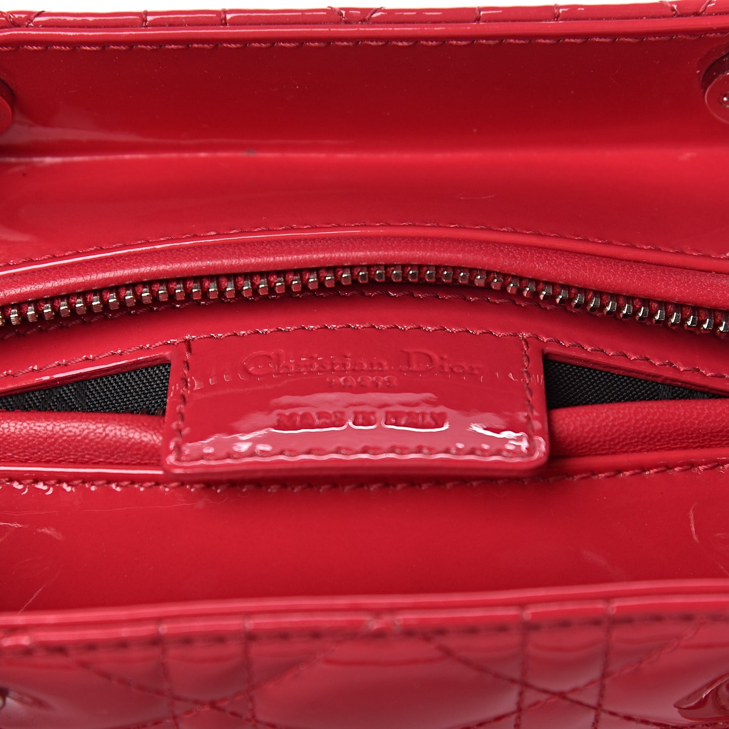 Patent Cannage Medium Lady Dior Fuchsia