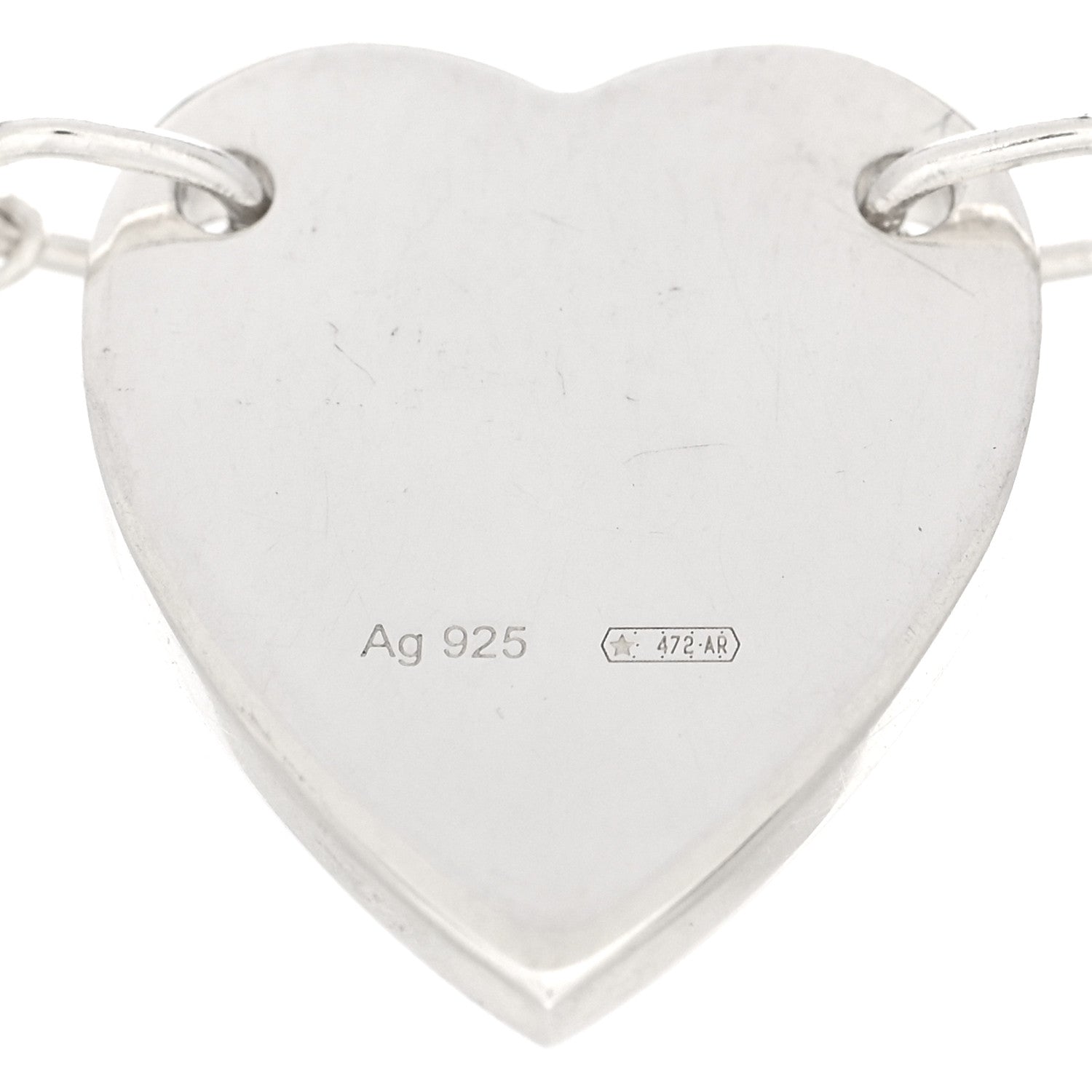 Gucci Sterling Silver Trademark Heart Bracelet 3 of 3