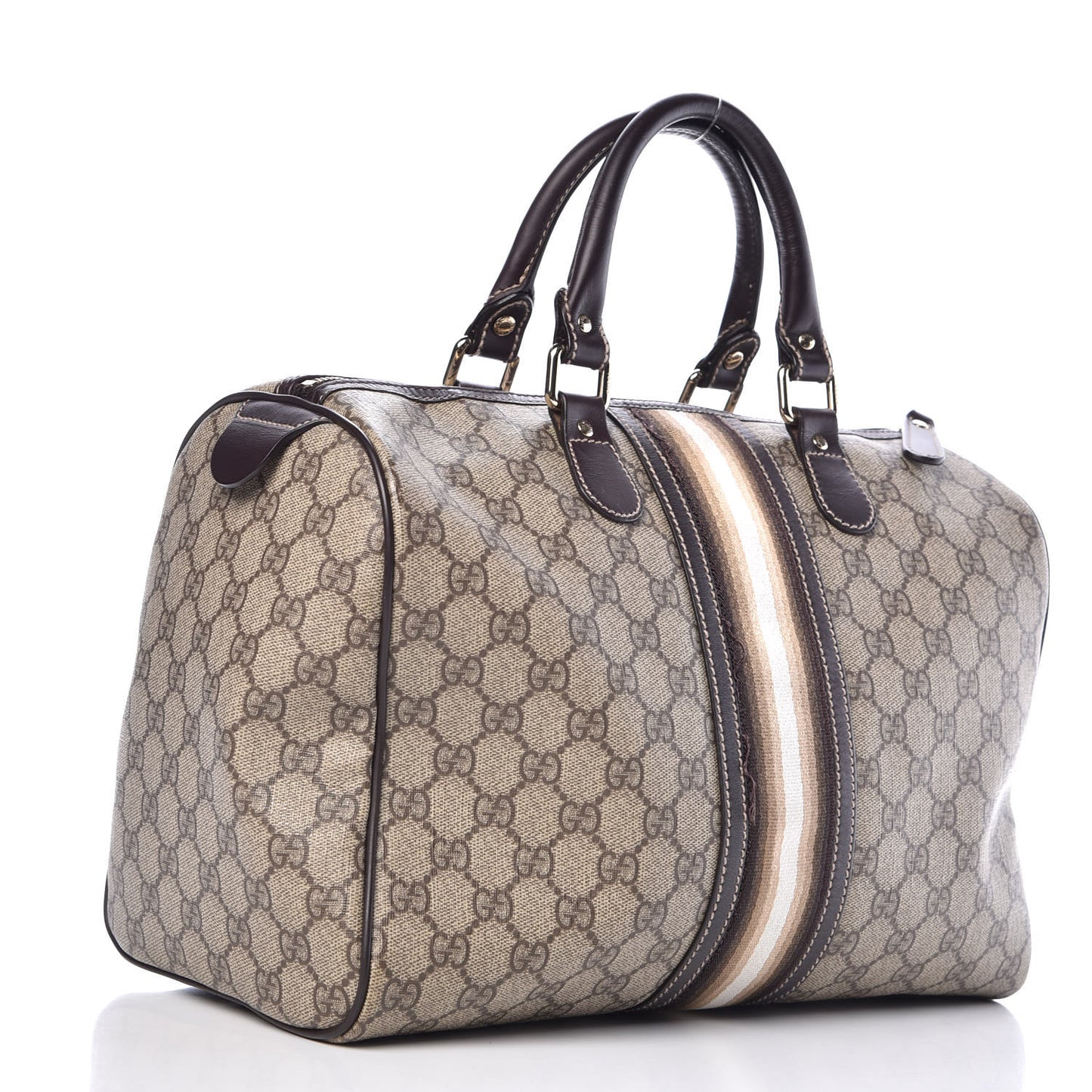 GG Plus Monogram Web Medium Joy Boston Dark Brown
