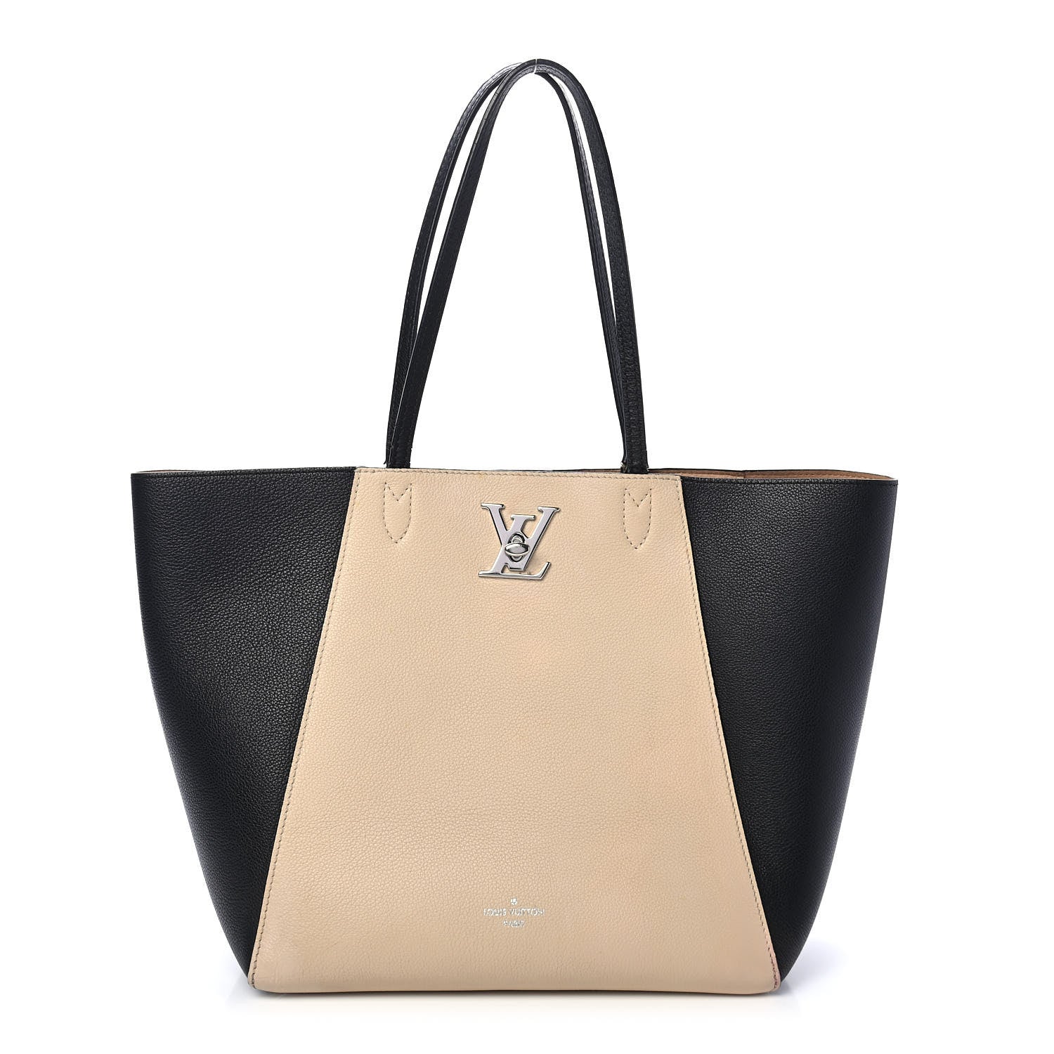 Louis Vuitton Calfskin Lockme Go Tote Black Vanilla 1 of 10