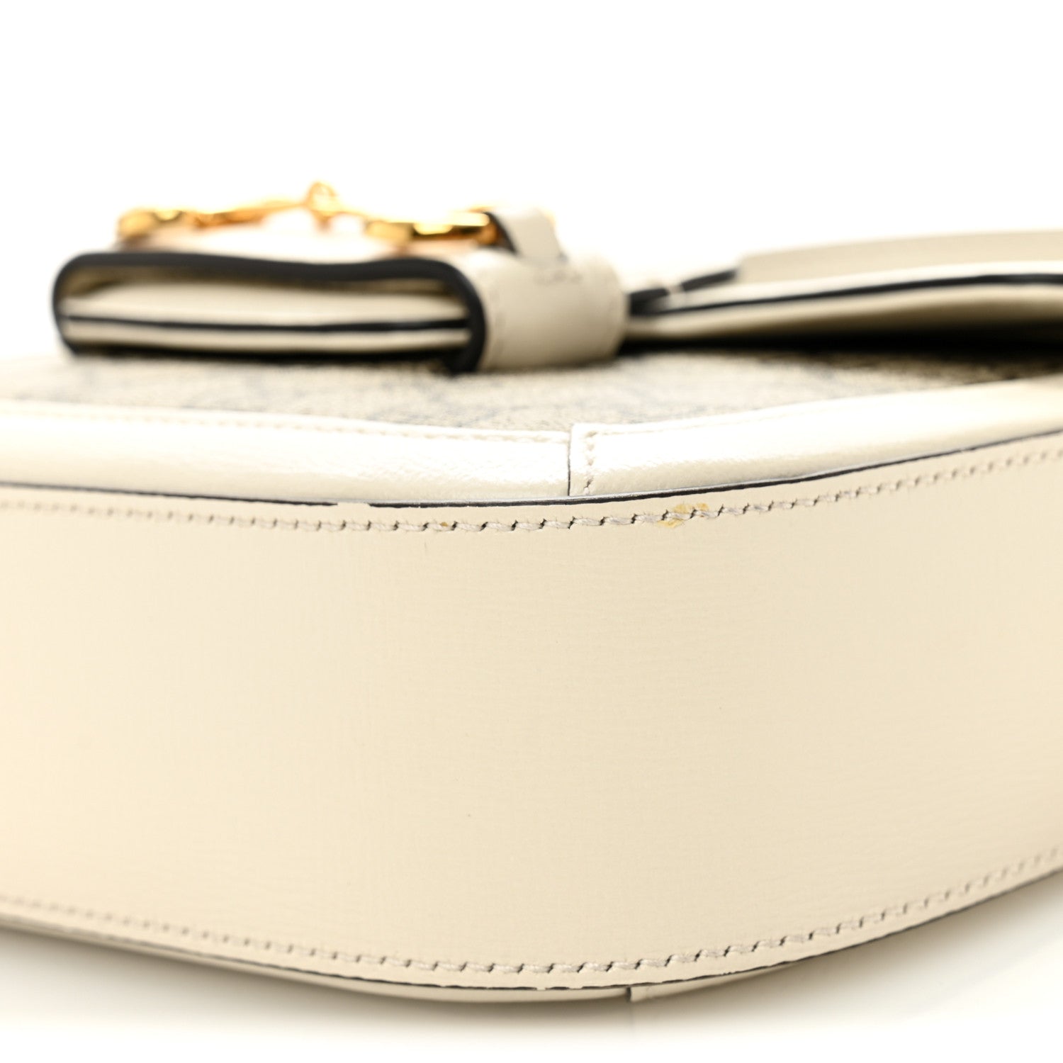 Gucci GG Supreme Monogram Web Mini Horsebit 1955 Shoulder Bag Beige Mystic White 10 of 10