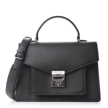 MCM Grained Calfskin Medium Patricia Park Avenue Satchel Black 1 of 11