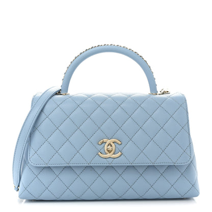 Chanel Caviar Quilted Small Coco Chain Handle Flap Light Blue 1 of 11