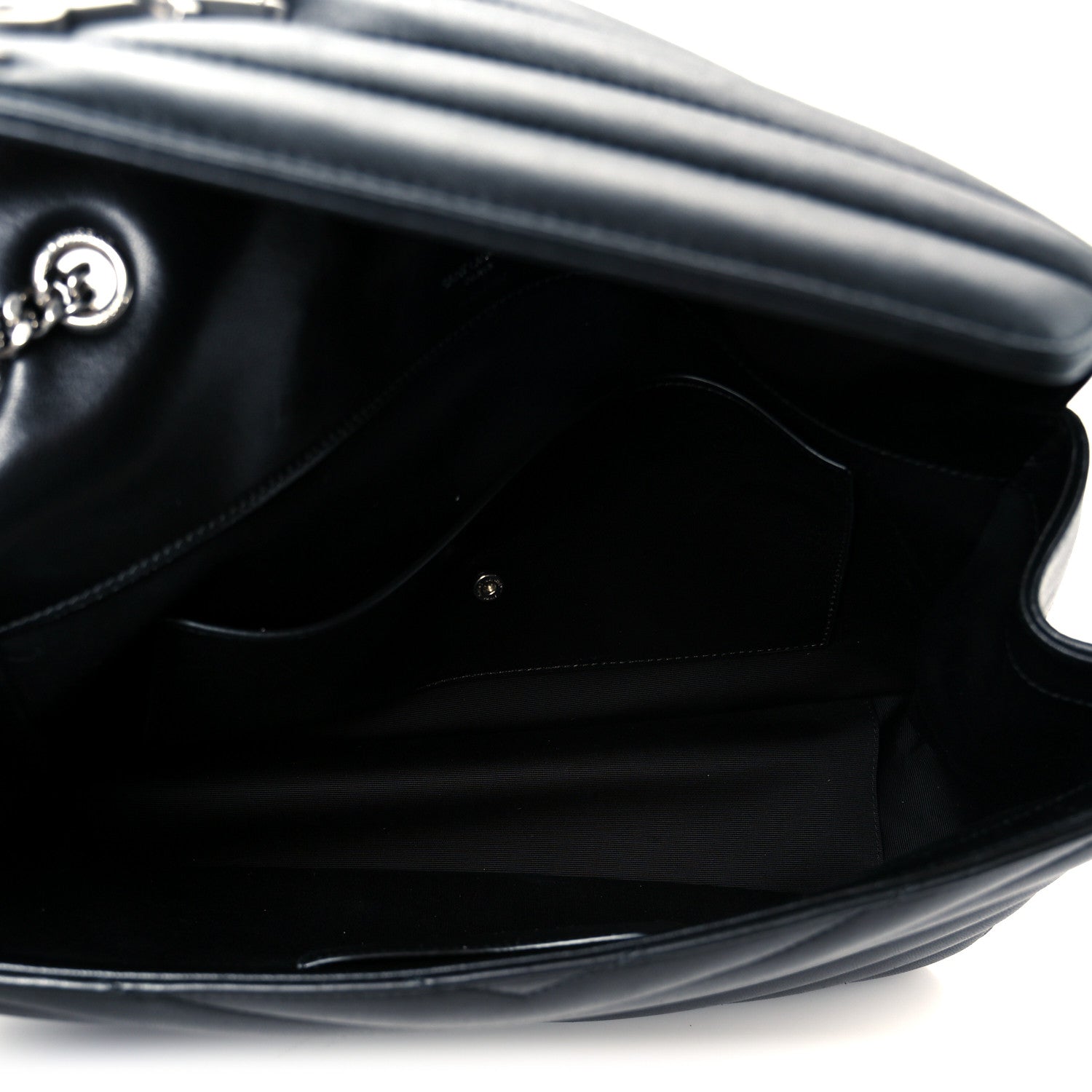 Saint Laurent Lambskin Quilted Monogram Large LouLou Black 6 of 14