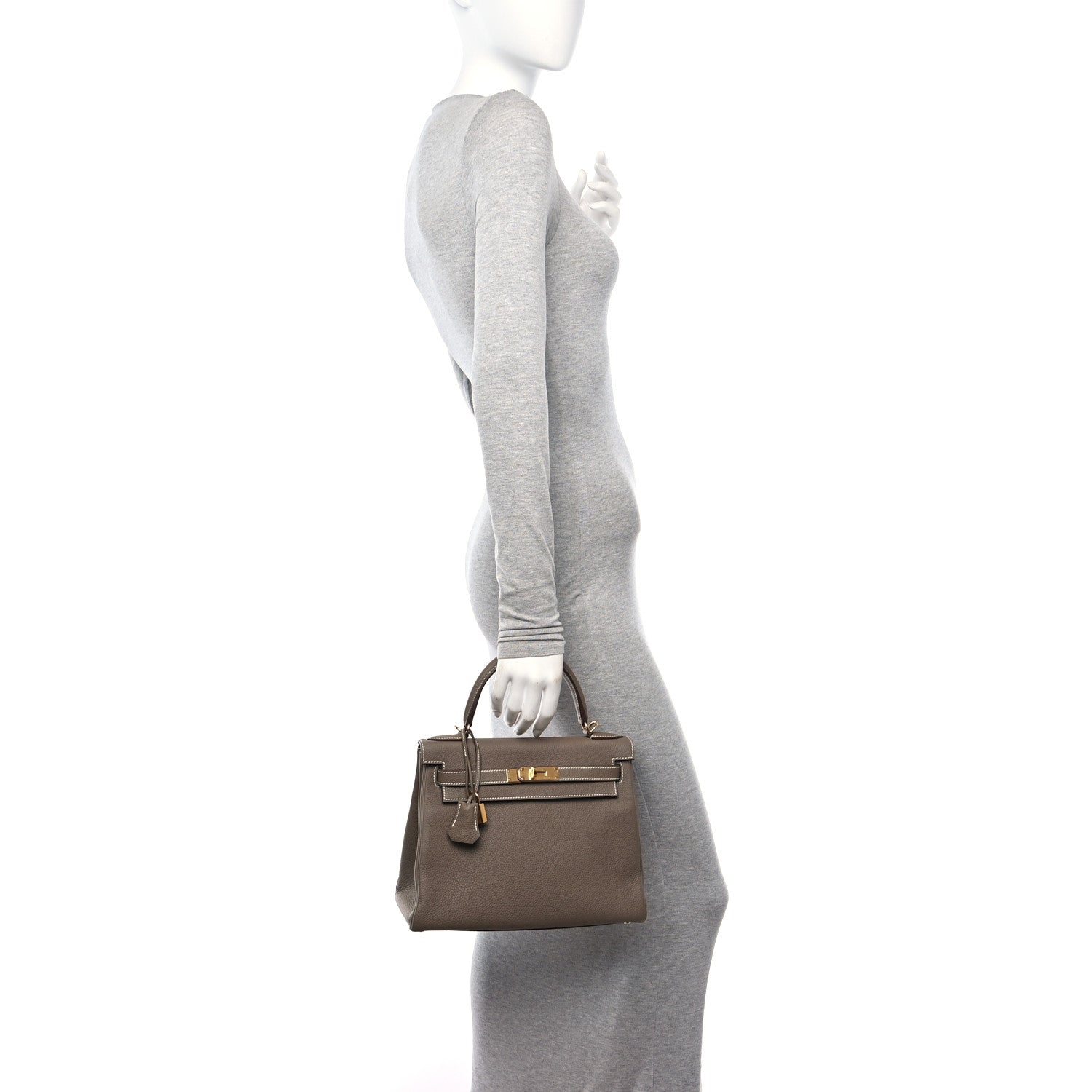 Hermes Togo Kelly Retourne 28 Etoupe 2 of 12