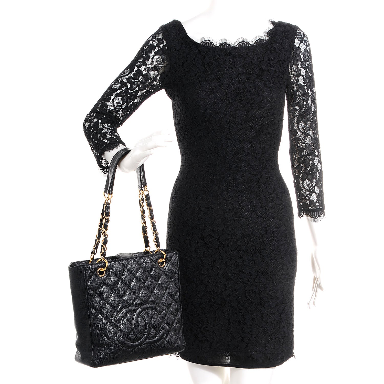Chanel Caviar Petit Shopping Tote PST Black 2 of 20