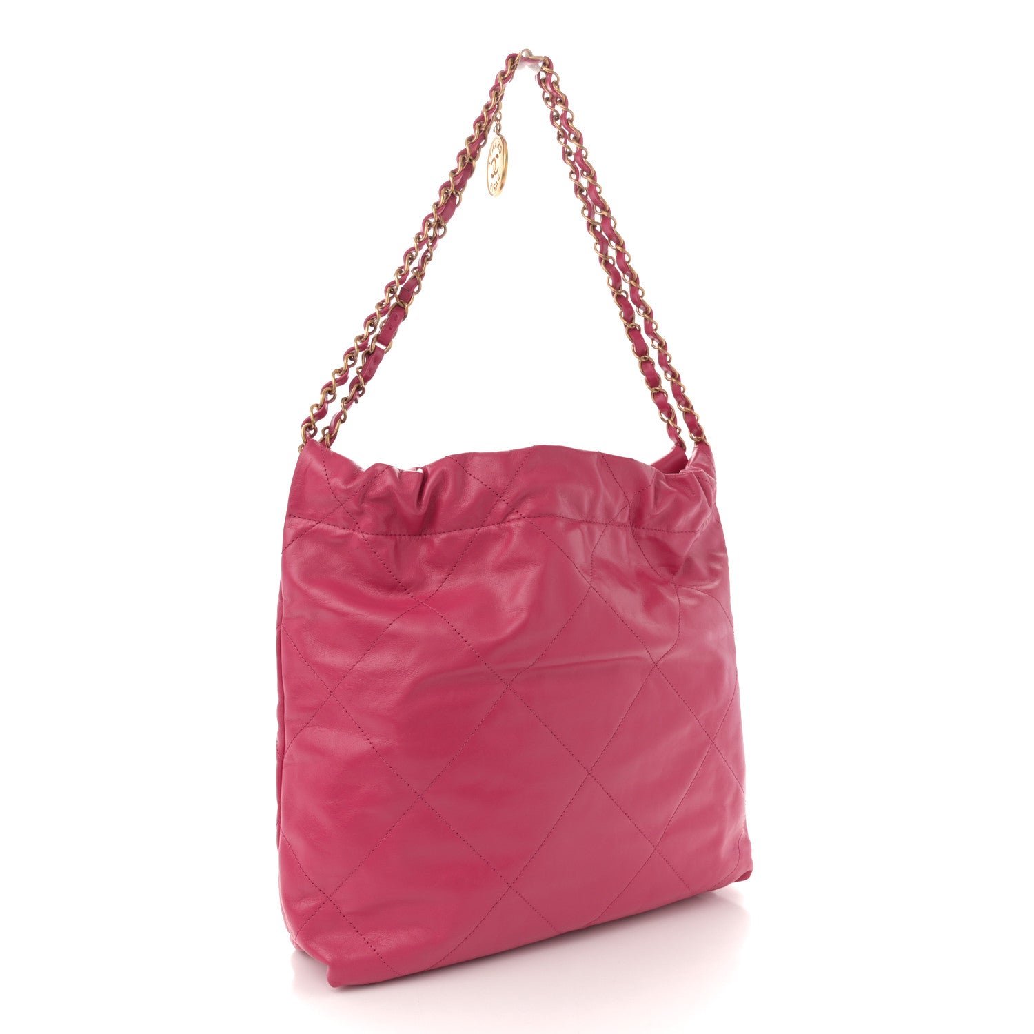 Chanel Shiny Calfskin Quilted Small Chanel 22 Fuchsia 4 of 12