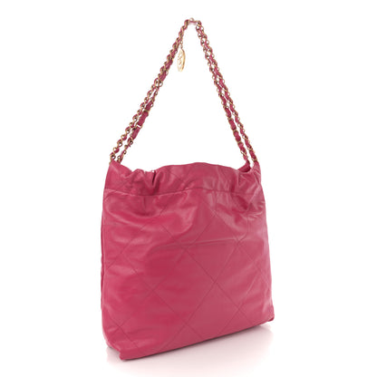 Chanel Shiny Calfskin Quilted Small Chanel 22 Fuchsia 4 of 12