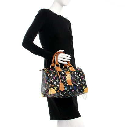 Louis Vuitton Monogram Multicolor Speedy 30 Black 2 of 15