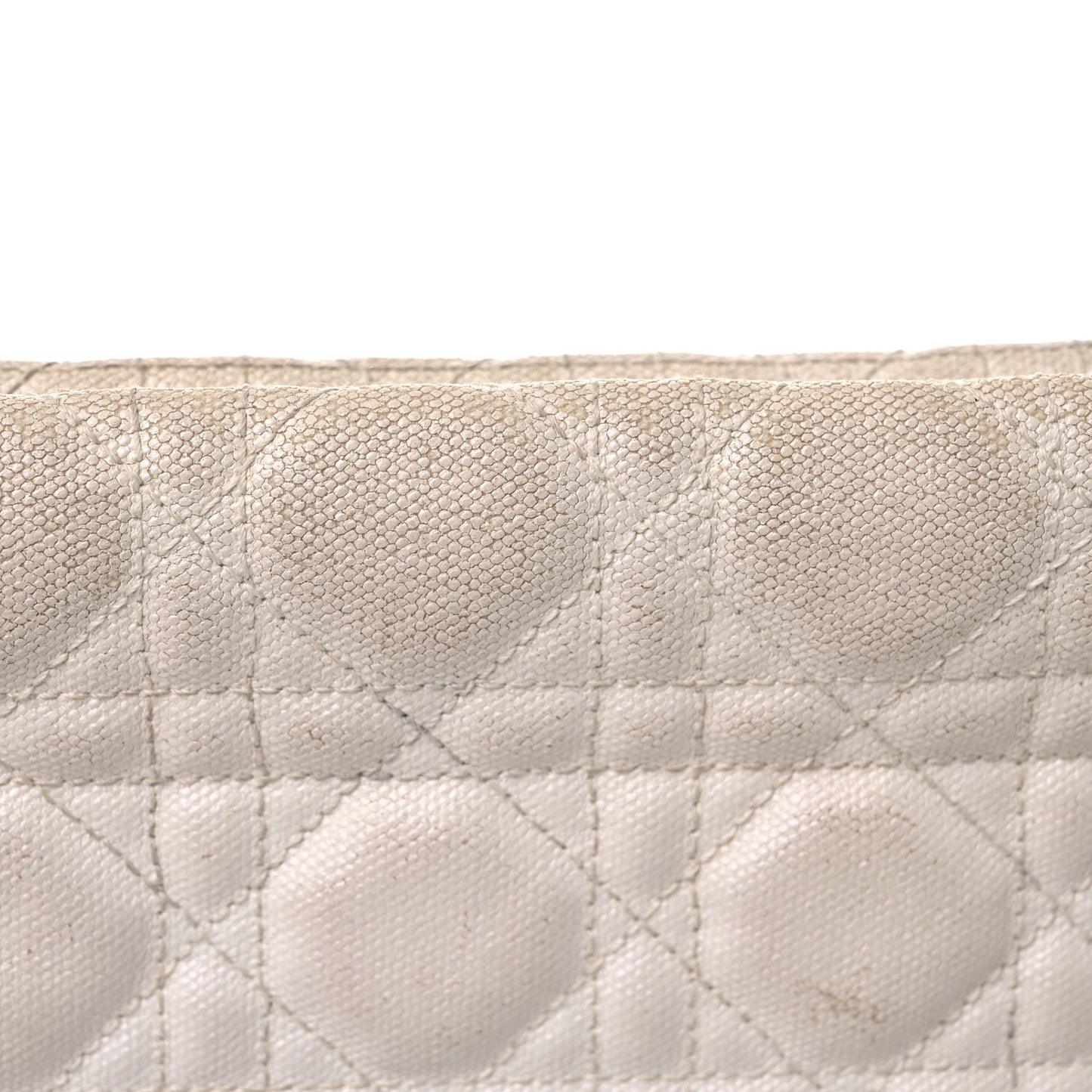 Coated Canvas Cannage Panarea Pouch White