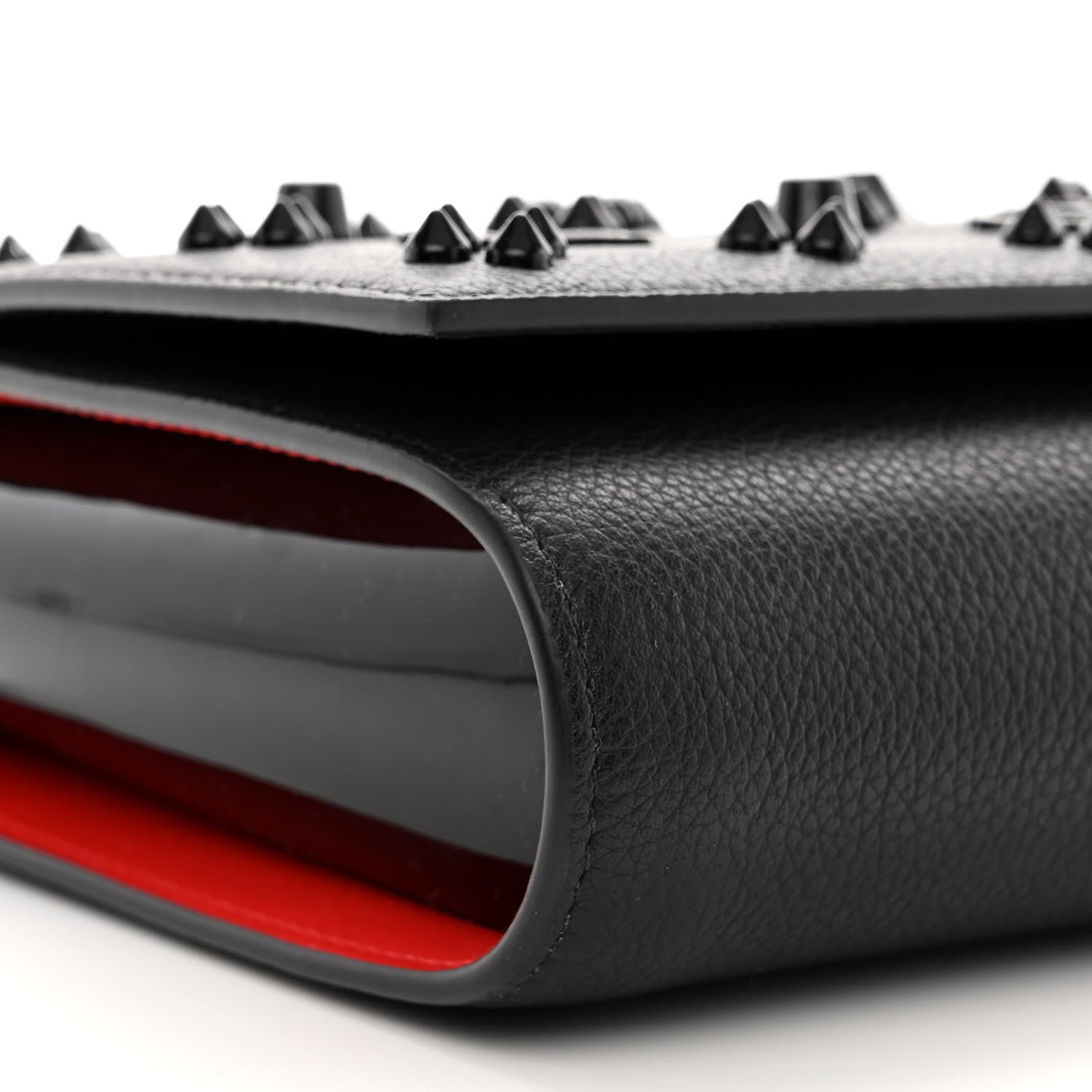 Christian Louboutin Calfskin Spikes Loubinthesky Paloma Clutch Black 9 of 10