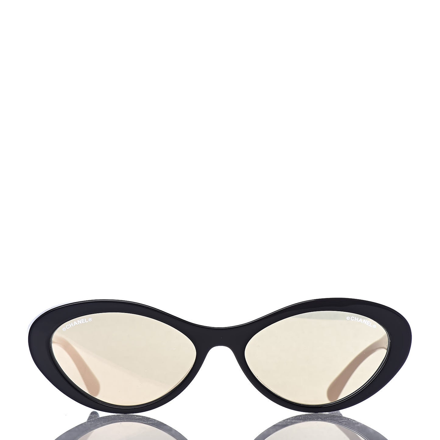 Acetate 24K Gold Mirror Oval Sunglasses 5416-A Black