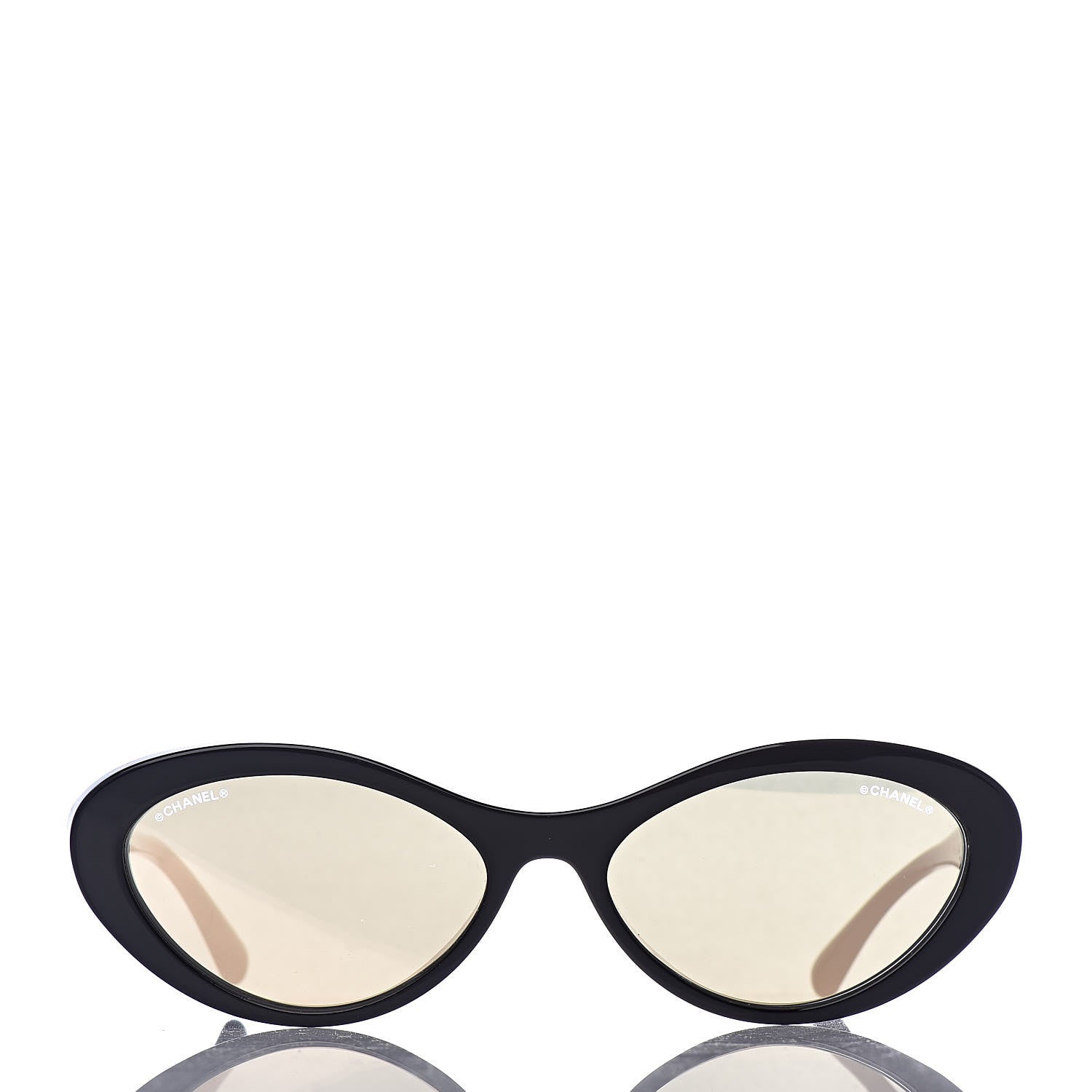 Chanel Acetate 24K Gold Mirror Oval Sunglasses 5416-A Black 2 of 7