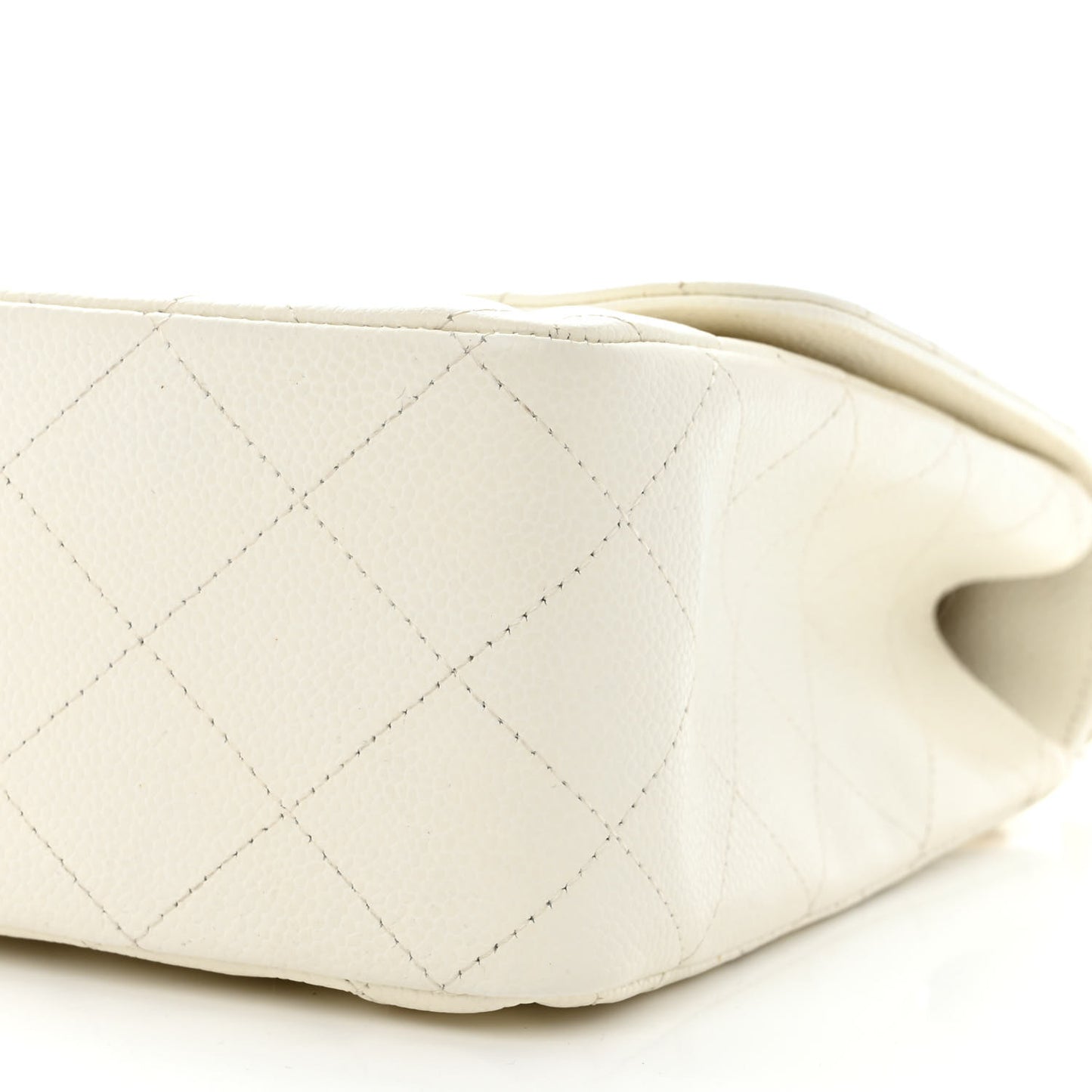 Caviar Quilted Jumbo Single Flap White