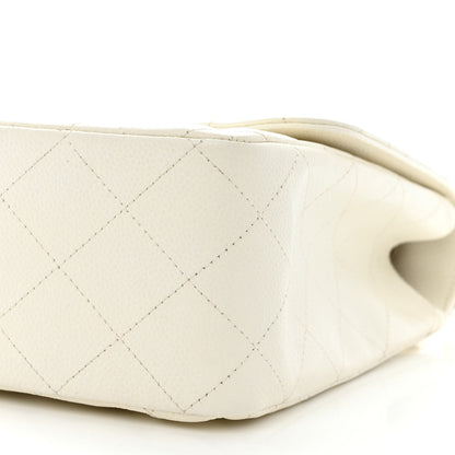 Chanel Caviar Quilted Jumbo Single Flap White 10 of 10