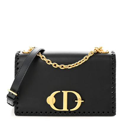 Christian Dior Calfskin Braided 30 Montaigne Chain Flap Bag Black 1 of 10
