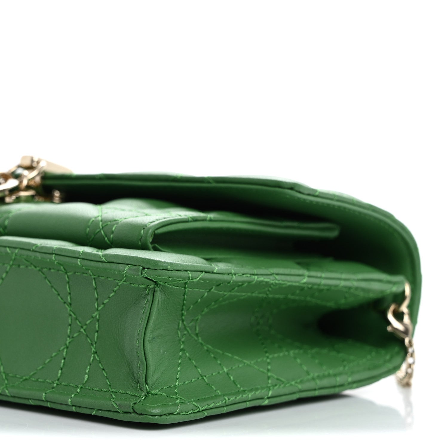 Christian Dior Lambskin Cannage My Dior Daily Chain Pouch Jade Green 10 of 14