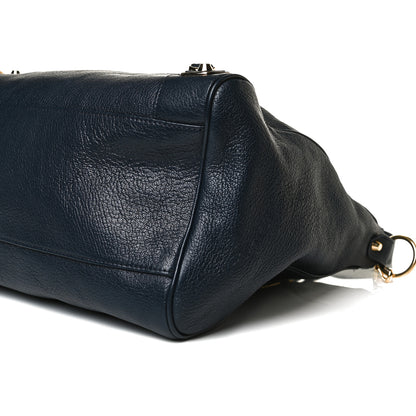 Balenciaga Chevre Gold Metallic Edge Hardware Velo Bleu Nuit Dark Sea 9 of 13