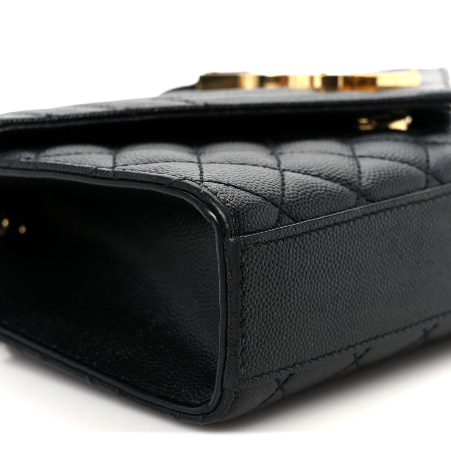 Saint Laurent Grain De Poudre Textured Mixed Matelasse Triquilt Small Monogram Satchel Black 10 of 11