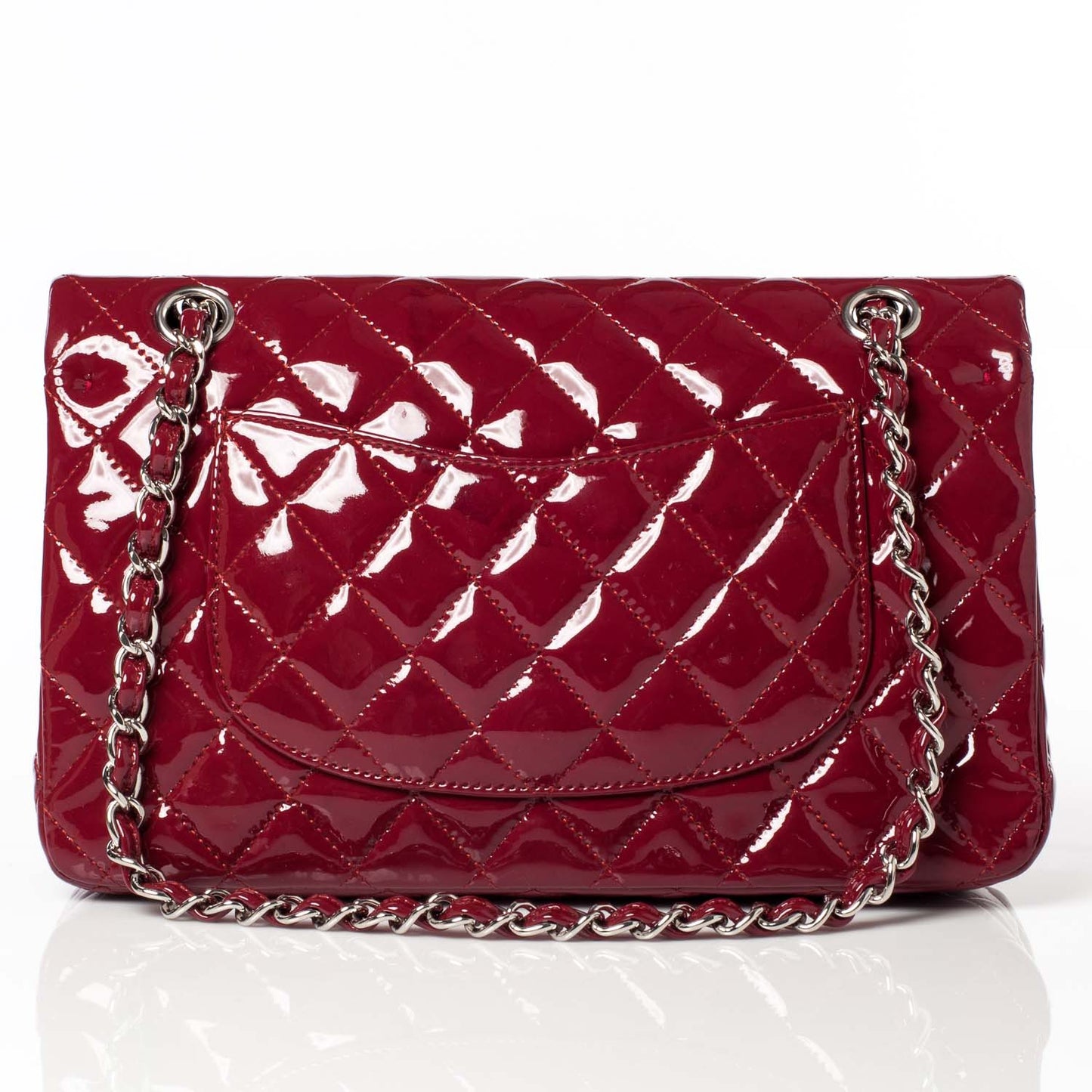 Patent Medium Double Flap Red