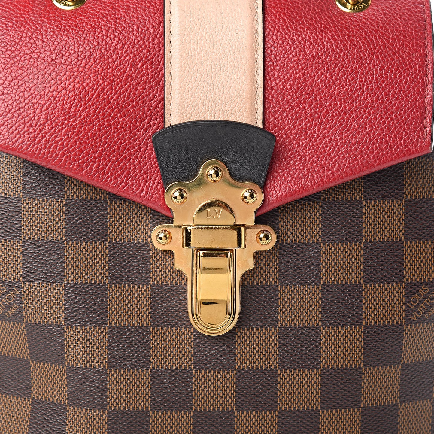 Damier Ebene Clapton Backpack Scarlet