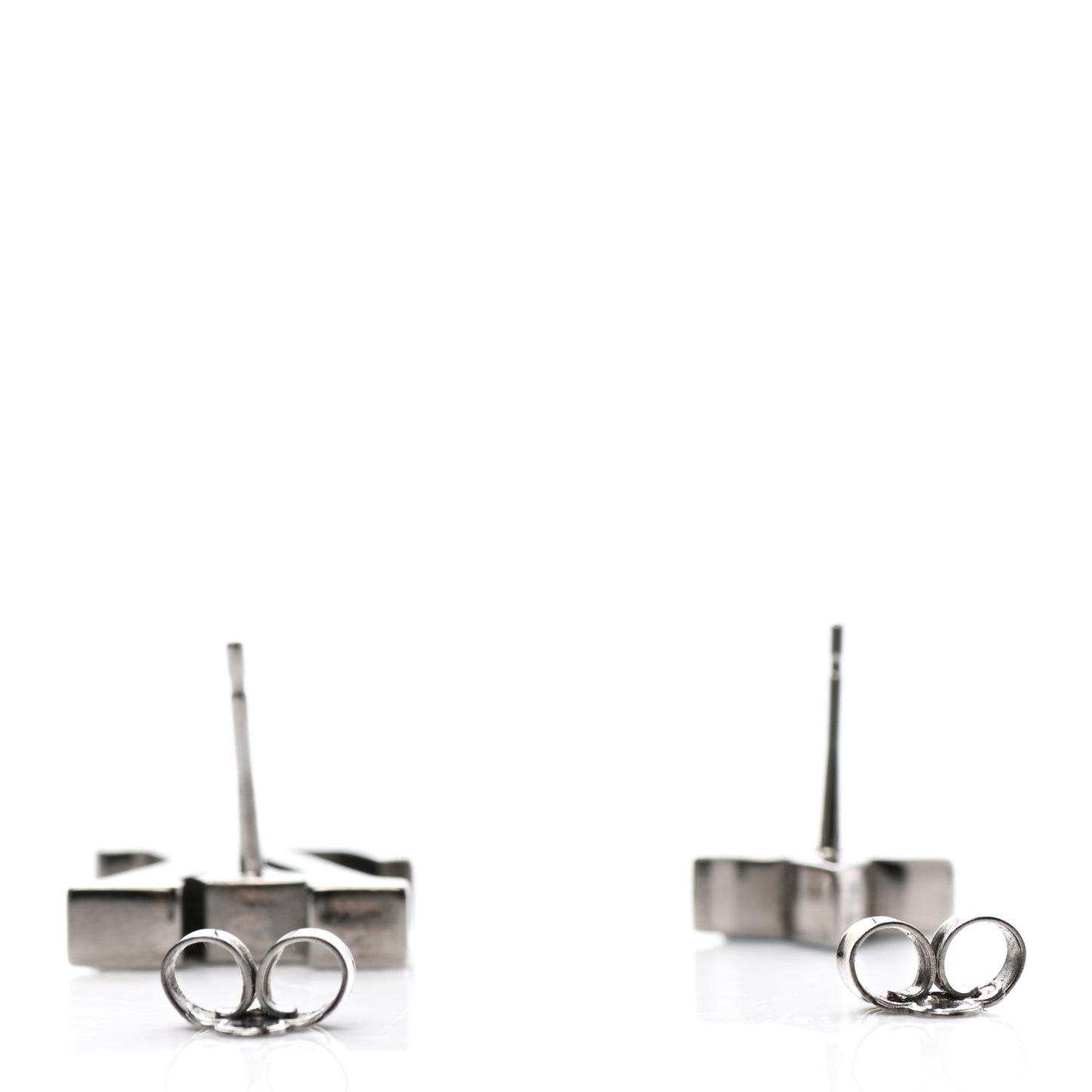 Crystal LV Initials Earrings Silver Blue