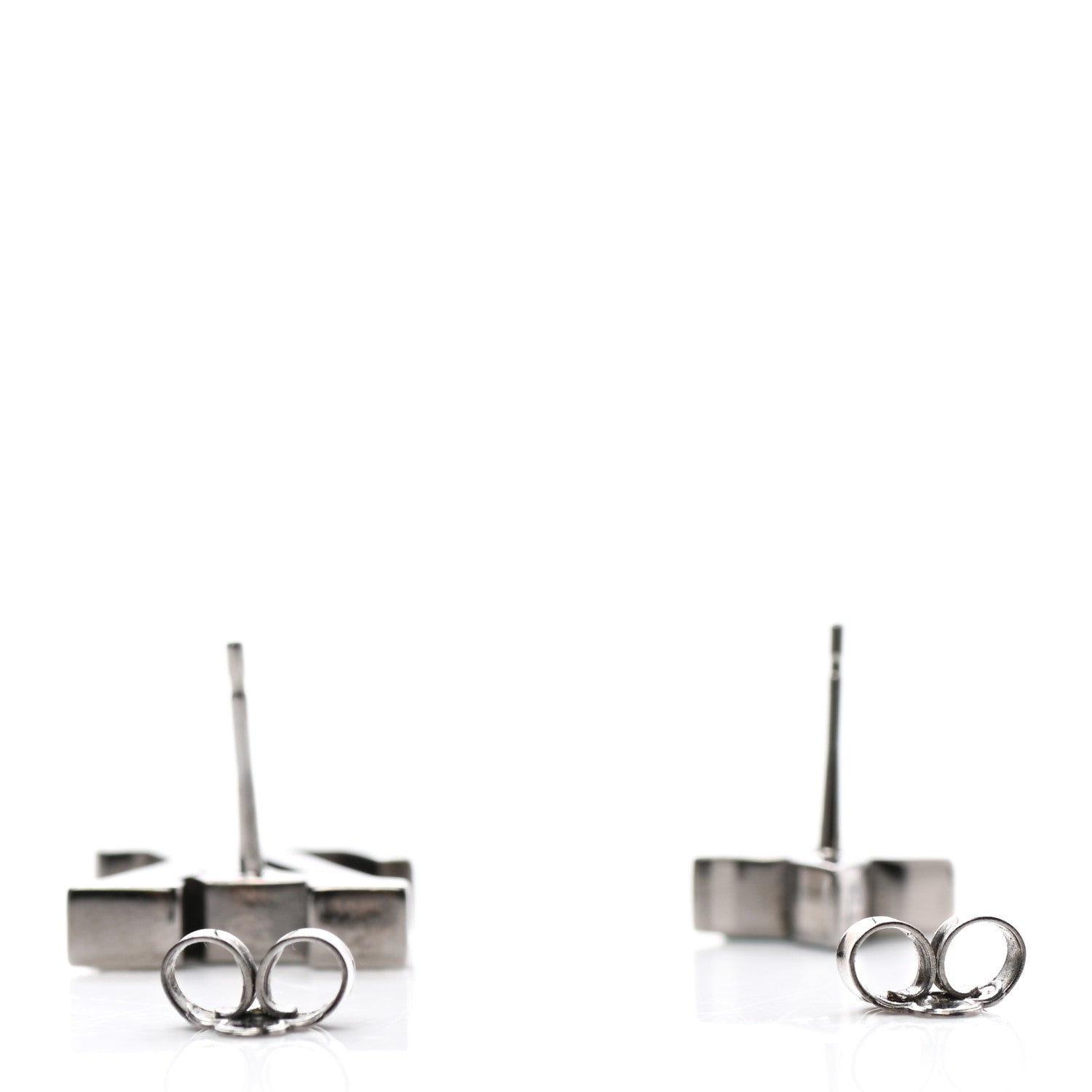 Louis Vuitton Crystal LV Initials Earrings Silver Blue 3 of 4