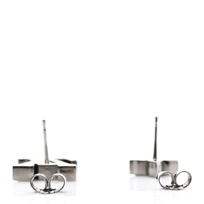 Louis Vuitton Crystal LV Initials Earrings Silver Blue 3 of 4