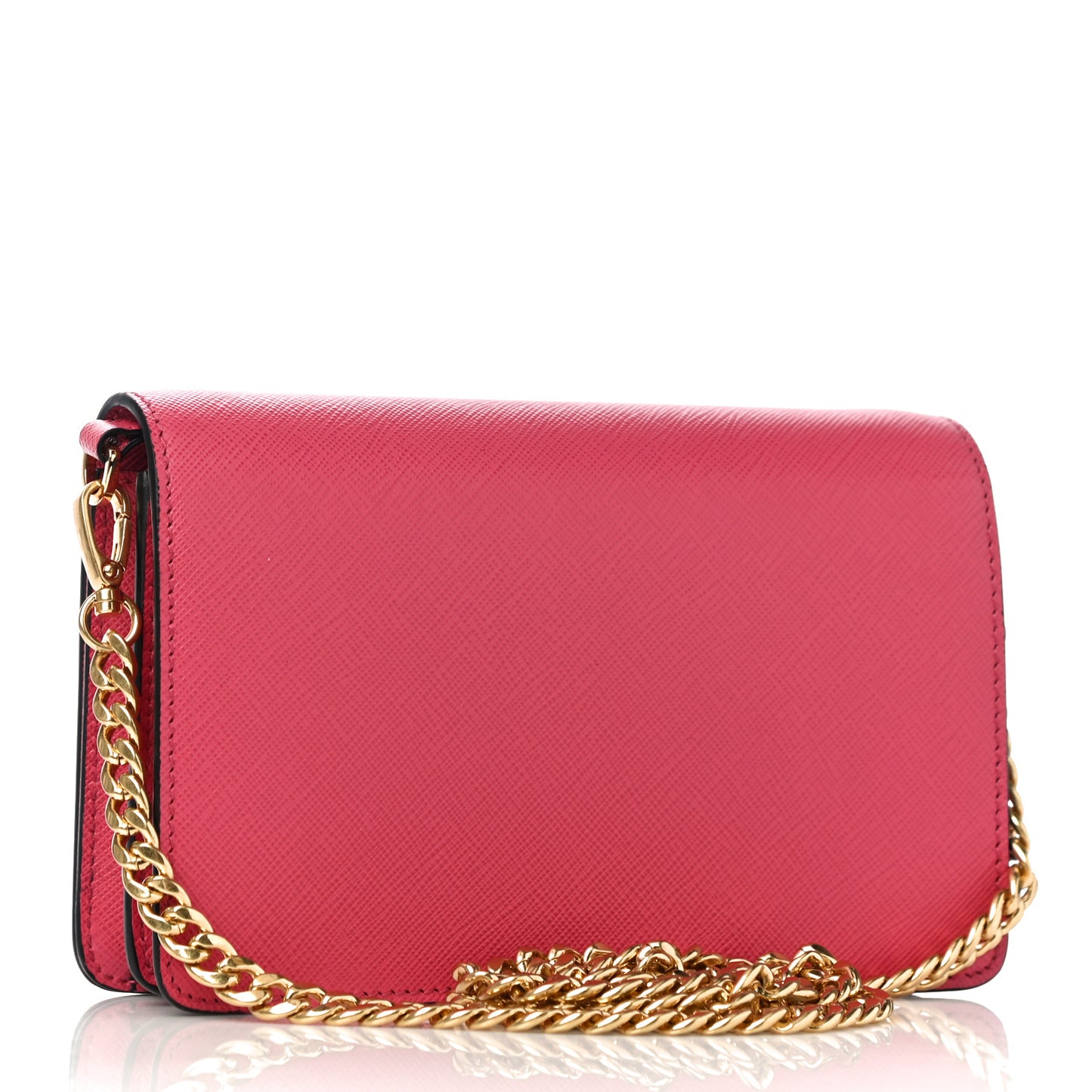 Saffiano Bandoliera Flip Lock Chain Crossbody Bag Peonia