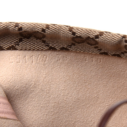Gucci Monogram Lisa Mid Heel Boots 38 Beige Ebony 7 of 12