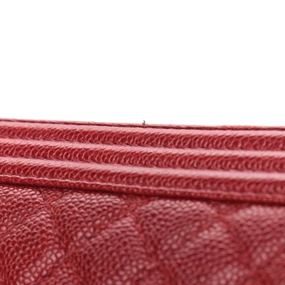 Chanel Caviar Quilted Large Boy Flap Dark Red 9 of 14