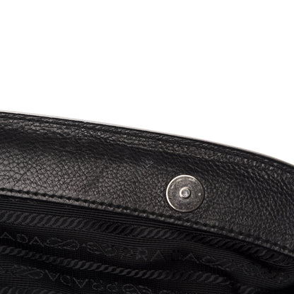 Prada Tessuto Nylon Nappa Braided Gaufre Frame Tote Black 9 of 12