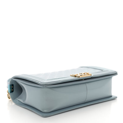 Chanel Iridescent Glazed Calfskin Quilted New Medium Boy Flap Light Blue 4 of 11