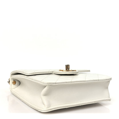 Chanel Goatskin Quilted Chic Pearls Flap White 4 of 10