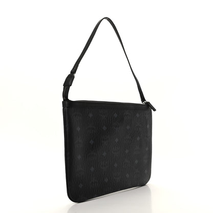 MCM Visetos Liz Shopper Tote Pouch Black 3 of 7