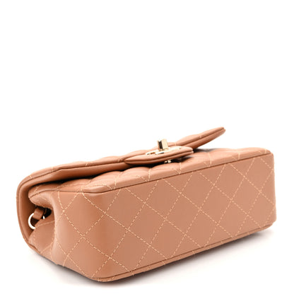 Chanel Lambskin Quilted Mini Rectangular Flap Brown 4 of 10