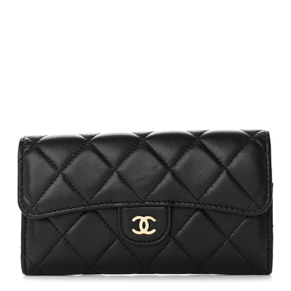Chanel Lambskin Quilted Medium Flap Wallet Black 1 of 12