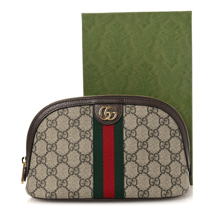 Gucci GG Supreme Monogram Textured Calfskin Web Large Ophidia Cosmetic Case Beige Ebony New Acero 11 of 11