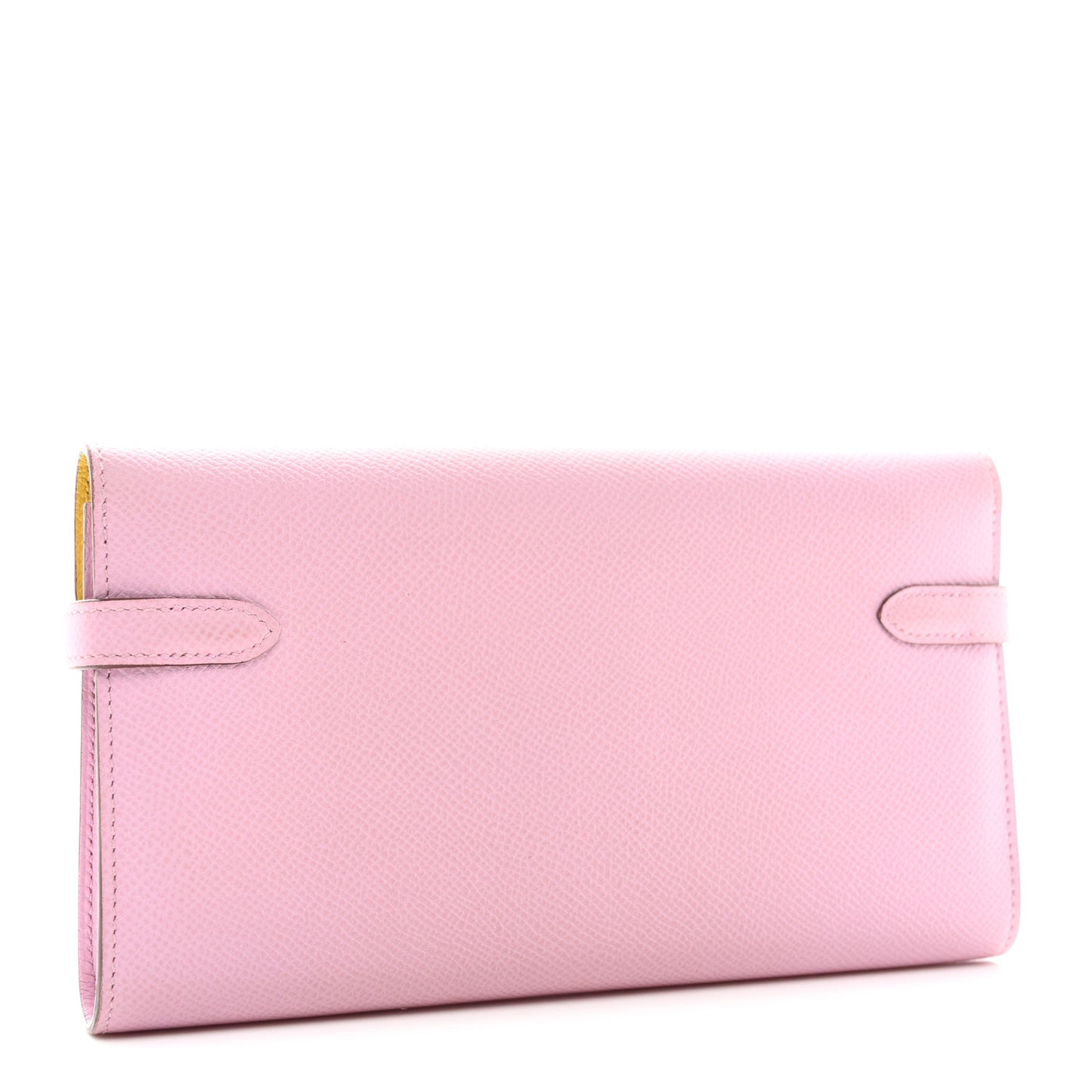 Epsom Verso Kelly Longue Wallet Mauve Sylvestre Jaune De Naples