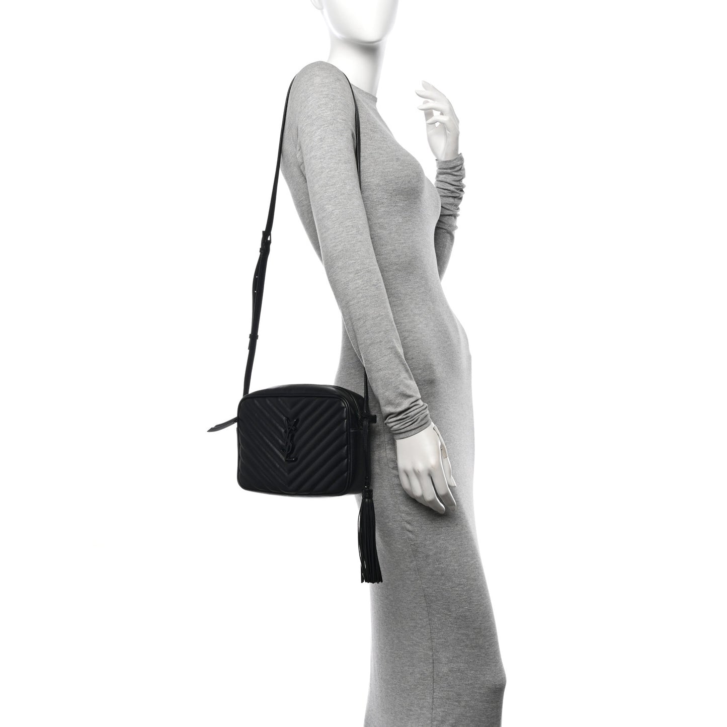 Calfskin Matelasse Monogram Monochrome Lou Camera Bag Black