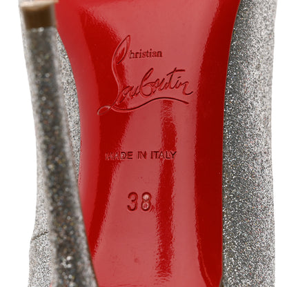 Christian Louboutin Glitter Elisa 100 Pumps 38 Silver 7 of 8