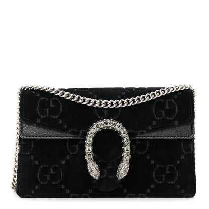Gucci Velvet Super Mini Dionysus Shoulder Bag Black 1 of 10