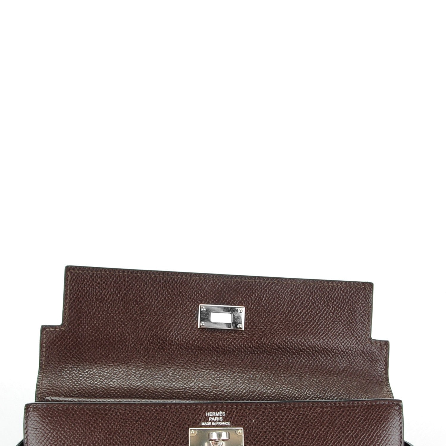 Hermes Epsom Kelly Tri-Fold Wallet Chocolate 13 of 14
