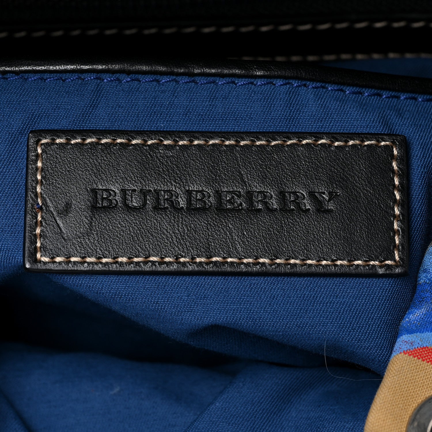 Burberry Vintage Check Graffiti Print Medium Rucksack Backpack Blue Antique Yellow 6 of 9