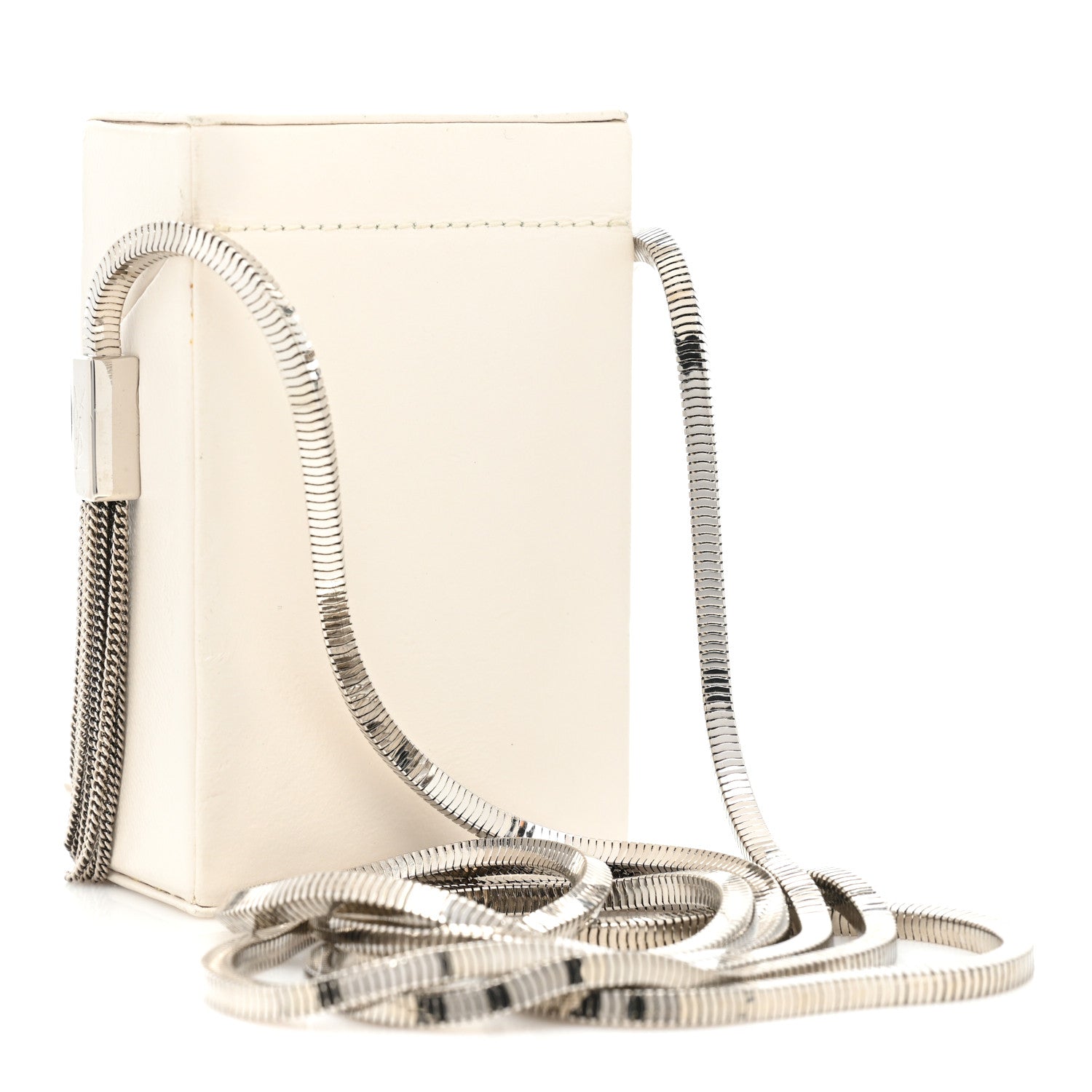 Saint Laurent Lambskin Smoking Box Crossbody White 2 of 10